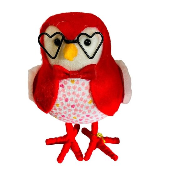 Target Spritz Bird Fledge Valentines Day 6" Heart Glasses Bow Tie Cute Soft Anim - Picture 1 of 4